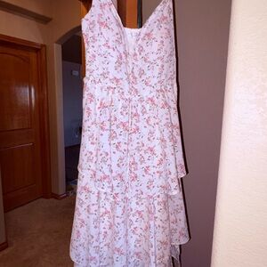 Altar'd State Tailored Pink Floral Maxi Dress